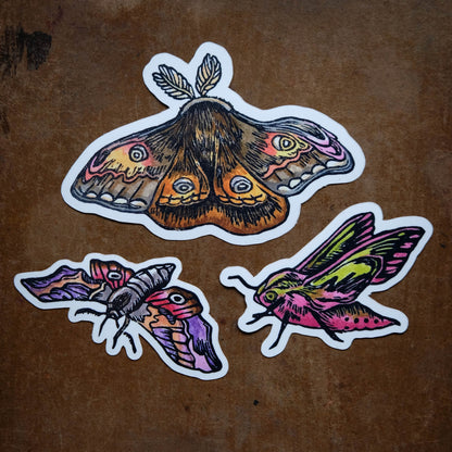 Moth Stickers - Three Pack