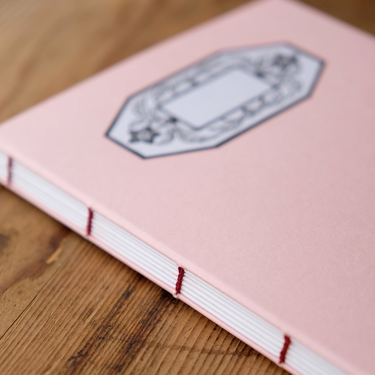 Hand Stitched Softcover Book with Lino Printed Label