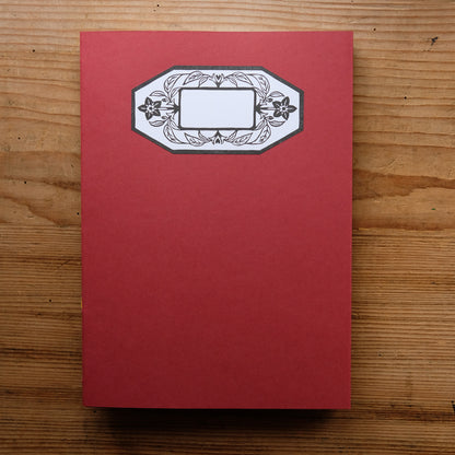 Hand Stitched Softcover Book with Lino Printed Label