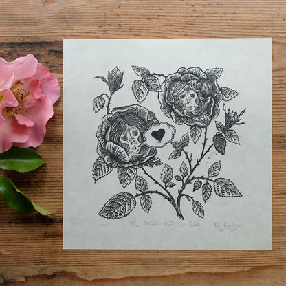 The Briar and The Rose - Lino Print