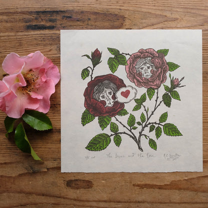 The Briar and The Rose - Lino Print