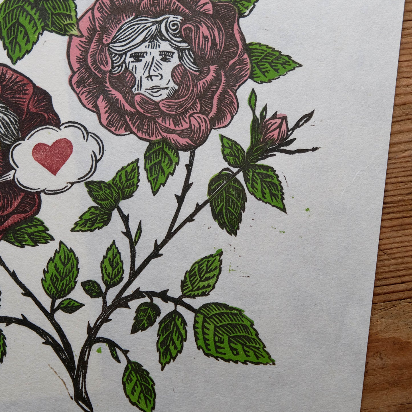 The Briar and The Rose - Lino Print