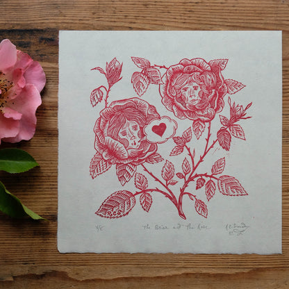 The Briar and The Rose - Lino Print