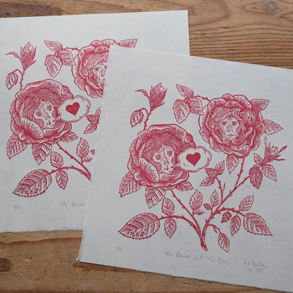 The Briar and The Rose - Lino Print