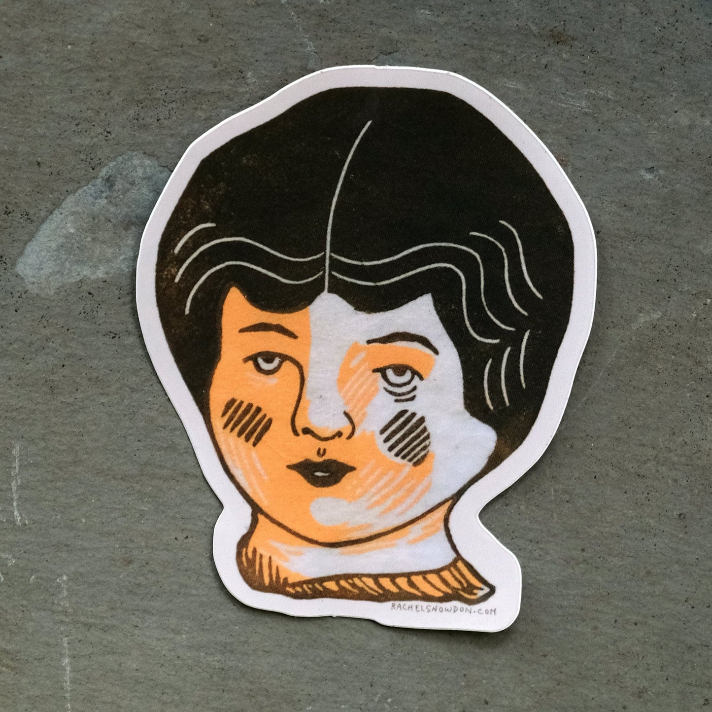 Doll's Head - Single Victorian Style Sticker