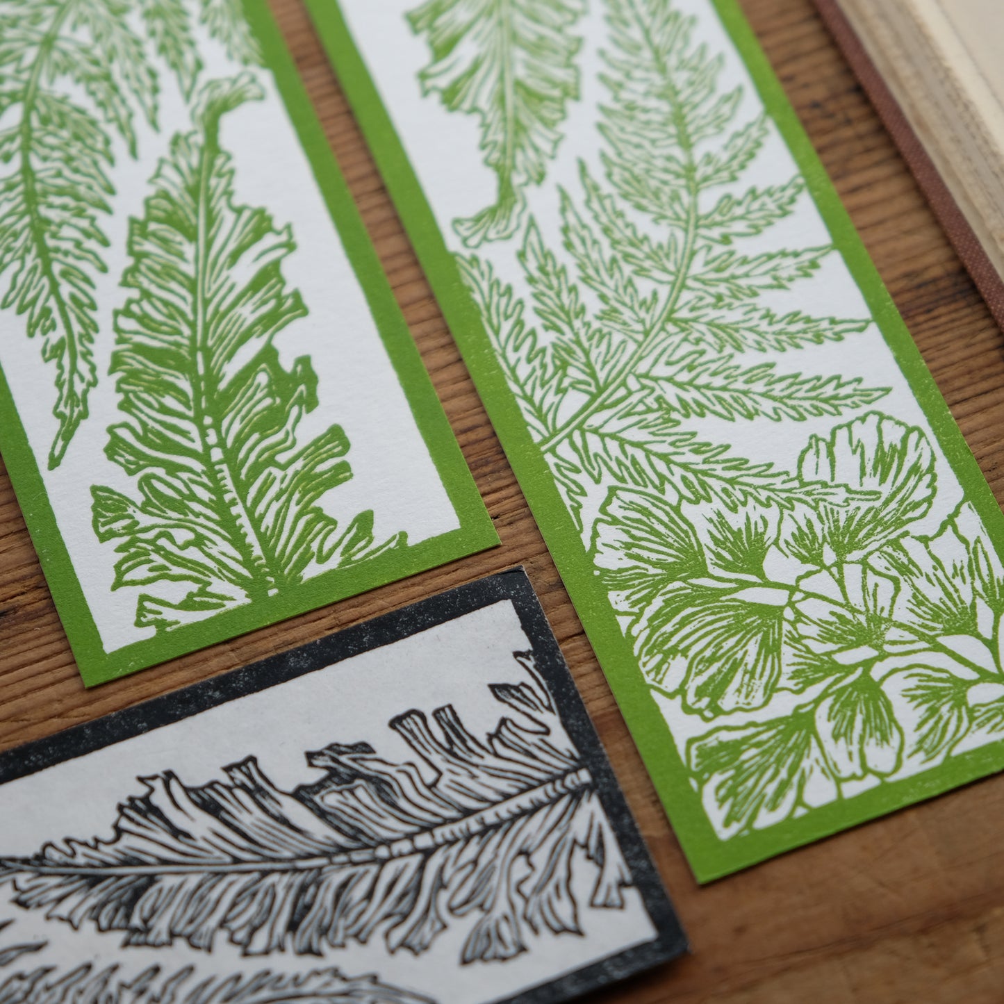 Fern Fever - Lino Printed Bookmark