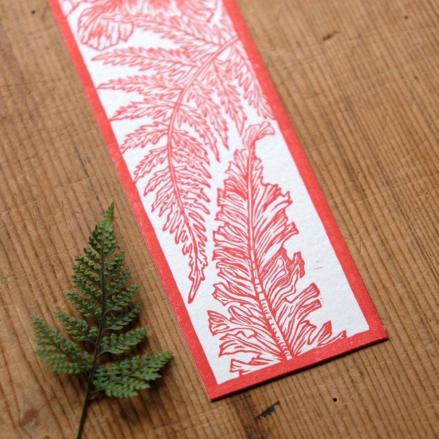 Fern Fever - Lino Printed Bookmark