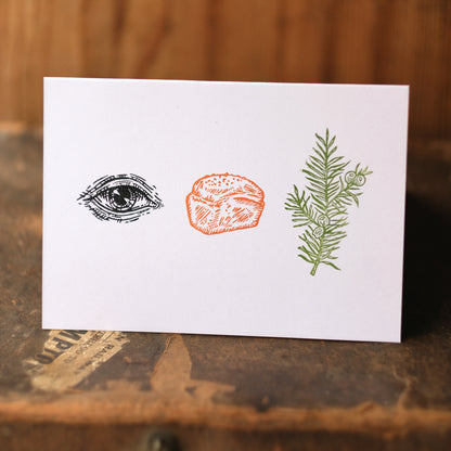 Eye Loaf Yew / I Love You - Hand Printed Greetings Card