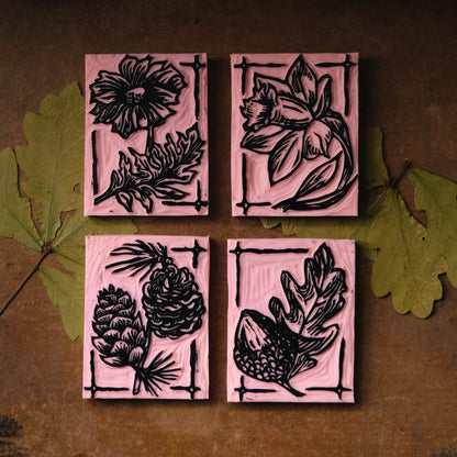 Seasonal Stamps - Botanical Mini Print Postage Stamp Set