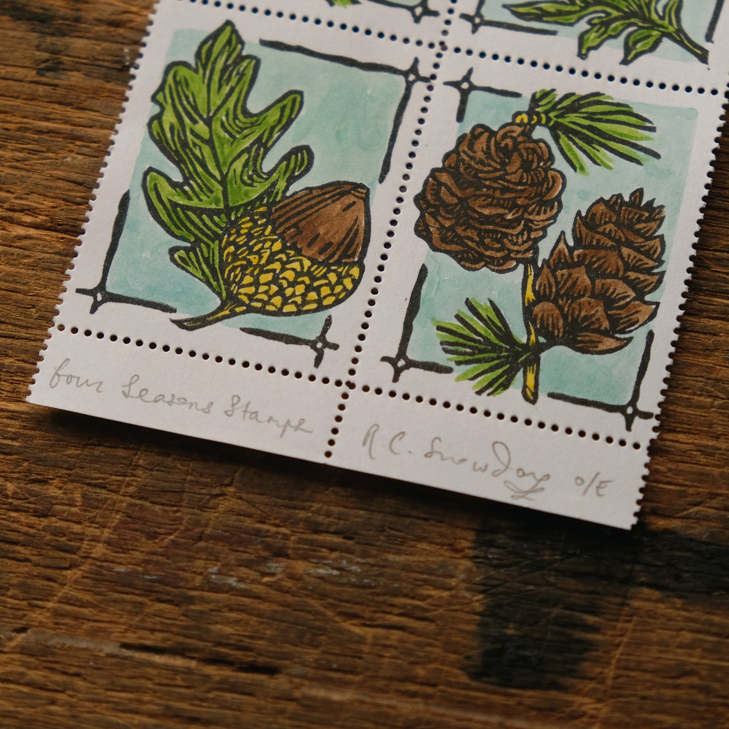 Seasonal Stamps - Botanical Mini Print Postage Stamp Set