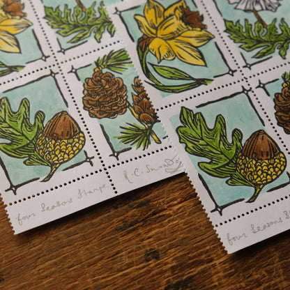 Seasonal Stamps - Botanical Mini Print Postage Stamp Set